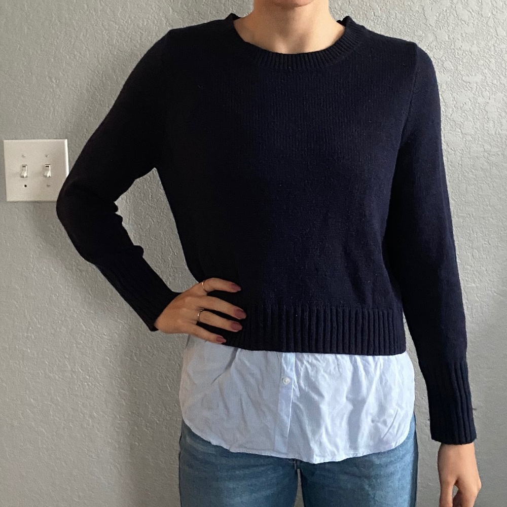 Sweater with button down attachment
